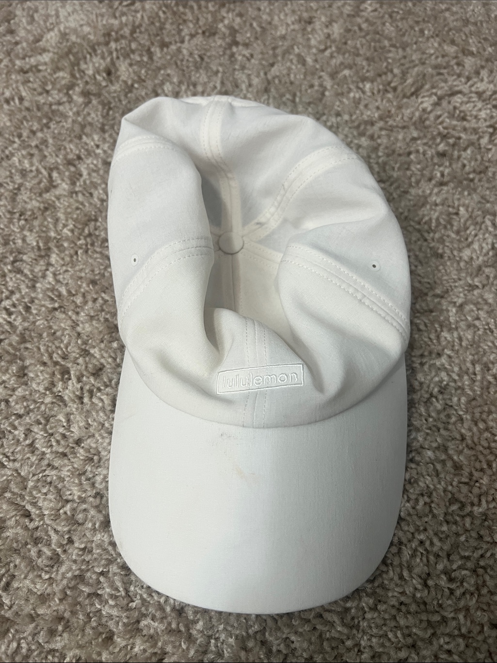 Lululemon White Embroidered Logo Baseball Cap
